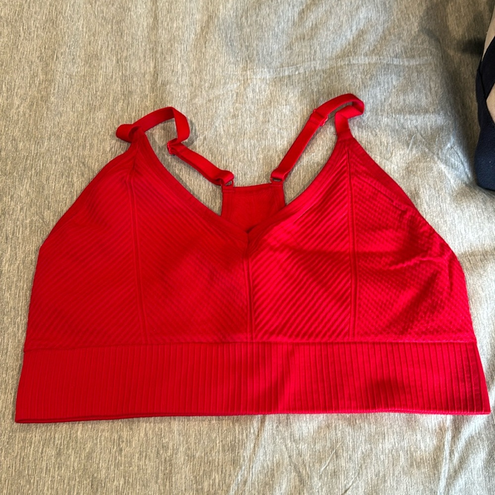 Pink sports bra